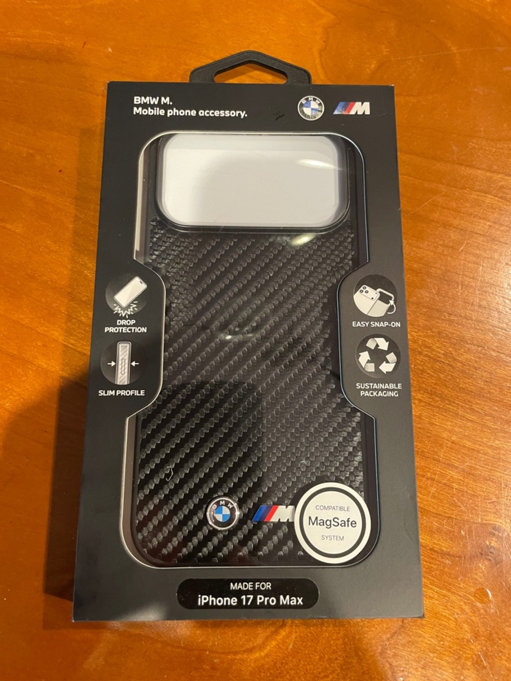 BMW M Carbon-Style MagSafe Case for iPhone 17 Pro Max - Black